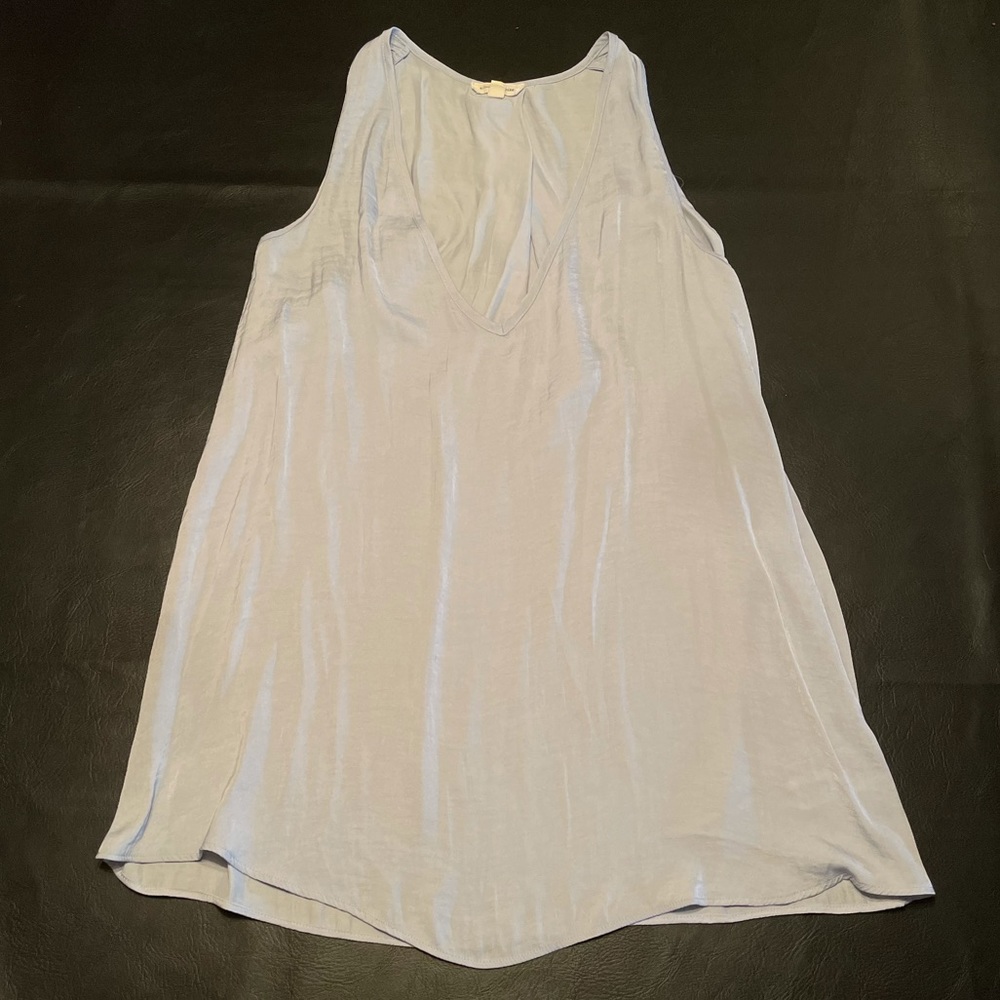 Silence + noise blue/gray v-neck flowy tank